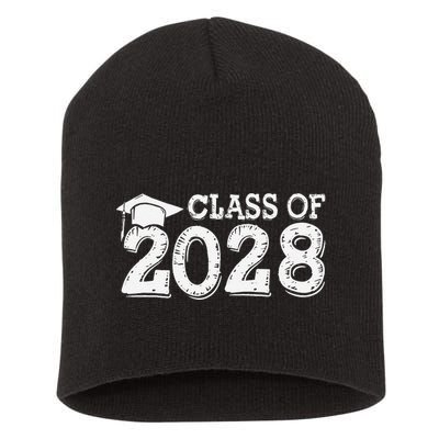 Class Of 2028 Grow With Me Handprints Space On Back Short Acrylic Beanie