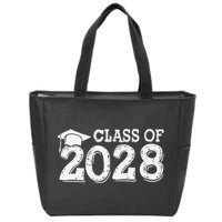 Class Of 2028 Grow With Me Handprints Space On Back Zip Tote Bag