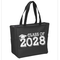 Class Of 2028 Grow With Me Handprints Space On Back Zip Tote Bag