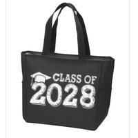 Class Of 2028 Grow With Me Handprints Space On Back Zip Tote Bag