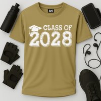Class Of 2028 Grow With Me Handprints Space On Back Performance Shirt