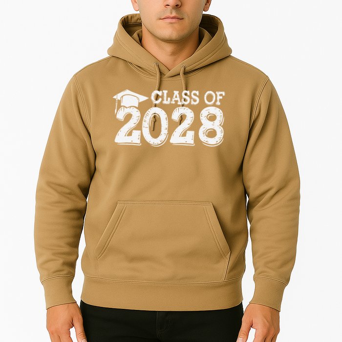 Class Of 2028 Grow With Me Handprints Space On Back Hoodie