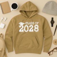 Class Of 2028 Grow With Me Handprints Space On Back Hoodie