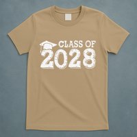 Class Of 2028 Grow With Me Handprints Space On Back T-Shirt
