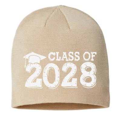 Class Of 2028 Grow With Me Handprints Space On Back Sustainable Beanie