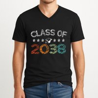 Class Of 2038 Grow With Me First Day School V-Neck T-Shirt