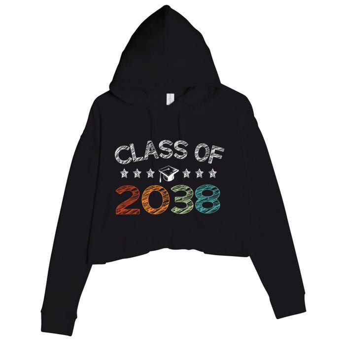Class Of 2038 Grow With Me First Day School Crop Fleece Hoodie