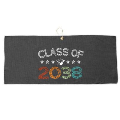 Class Of 2038 Grow With Me First Day School Large Microfiber Waffle Golf Towel