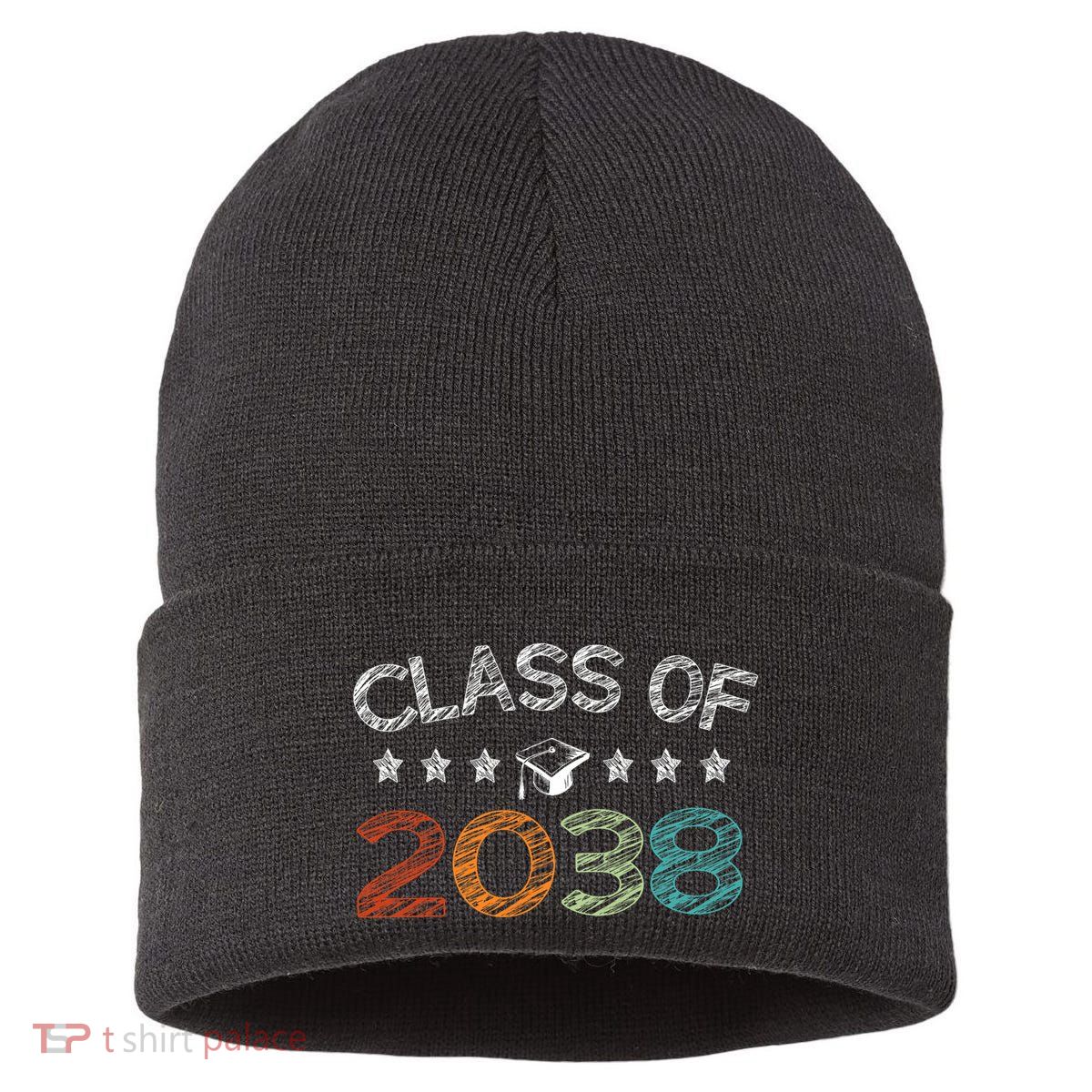 Class Of 2038 Grow With Me First Day School Sustainable Knit Beanie