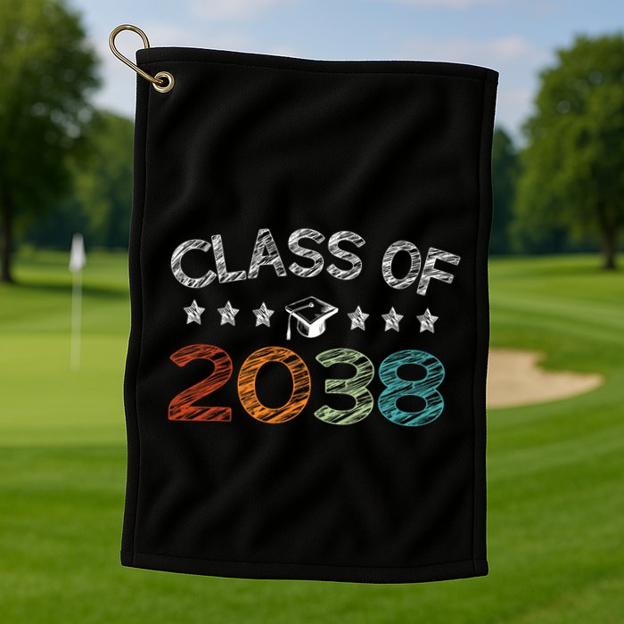 Class Of 2038 Grow With Me First Day School Golf Towel