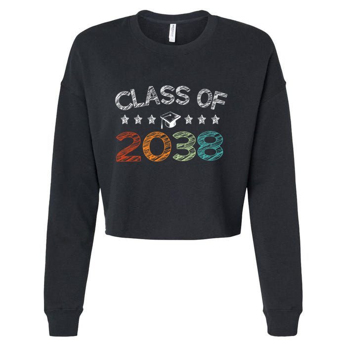 Class Of 2038 Grow With Me First Day School Cropped Pullover Crew