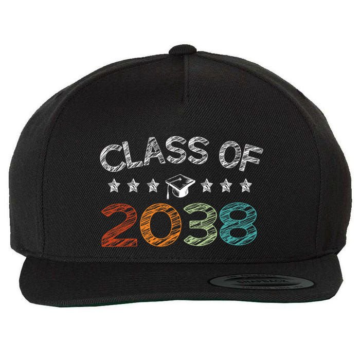 Class Of 2038 Grow With Me First Day School Wool Snapback Cap