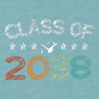 Class Of 2038 Grow With Me First Day School Sueded Cloud Jersey T-Shirt