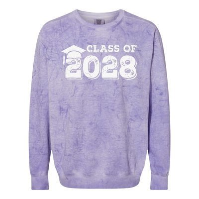 Class Of 2028 Senior Graduation 2028 Colorblast Crewneck Sweatshirt