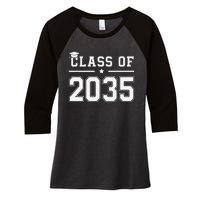 Class Of 2035 Grow With Me First Day Of Kindergarten Women's Tri-Blend 3/4-Sleeve Raglan Shirt