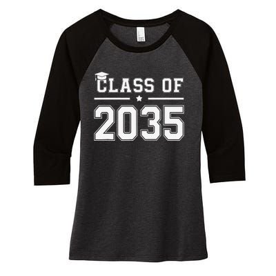 Class Of 2035 Grow With Me First Day Of Kindergarten Women's Tri-Blend 3/4-Sleeve Raglan Shirt