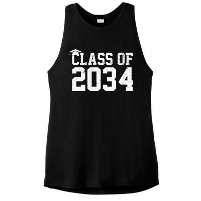 Class Of 2034 Grow With Me Graduation First Day Of School Ladies PosiCharge Tri-Blend Wicking Tank