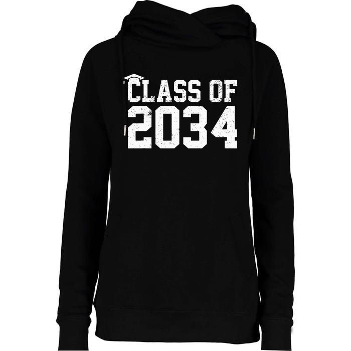 Class Of 2034 Grow With Me Graduation First Day Of School Womens Funnel Neck Pullover Hood