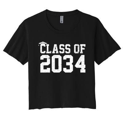 Class Of 2034 Grow With Me Graduation First Day Of School Women's Crop Top Tee