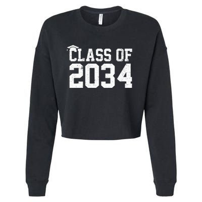 Class Of 2034 Grow With Me Graduation First Day Of School Cropped Pullover Crew