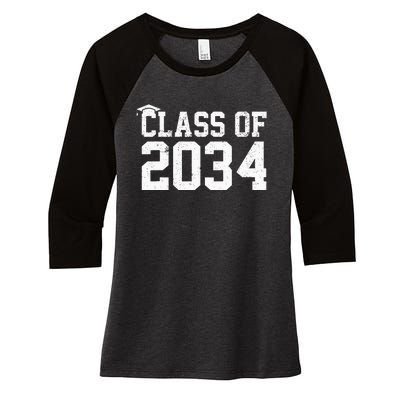 Class Of 2034 Grow With Me Graduation First Day Of School Women's Tri-Blend 3/4-Sleeve Raglan Shirt