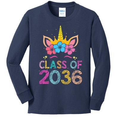 Class Of 2036 Grow With Me Graduation First Day Of School Funny Kids Long Sleeve Shirt