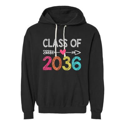 Class Of 2036 Grow With Me First Day Of Kindergarten Garment-Dyed Fleece Hoodie