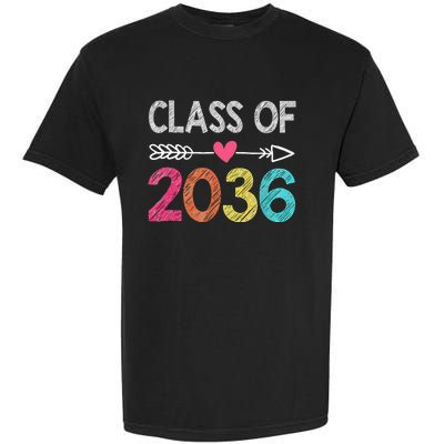 Class Of 2036 Grow With Me First Day Of Kindergarten Garment-Dyed Heavyweight T-Shirt