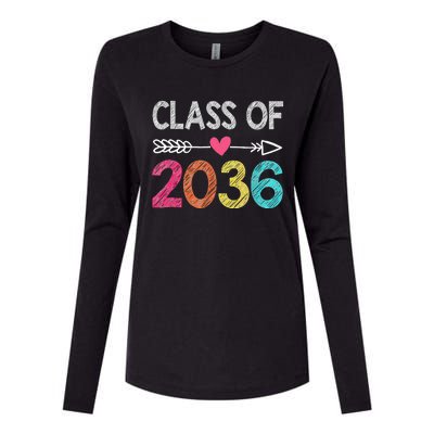 Class Of 2036 Grow With Me First Day Of Kindergarten Womens Cotton Relaxed Long Sleeve T-Shirt