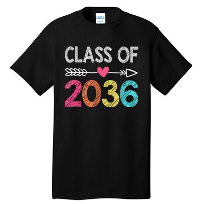 Class Of 2036 Grow With Me First Day Of Kindergarten Tall T-Shirt