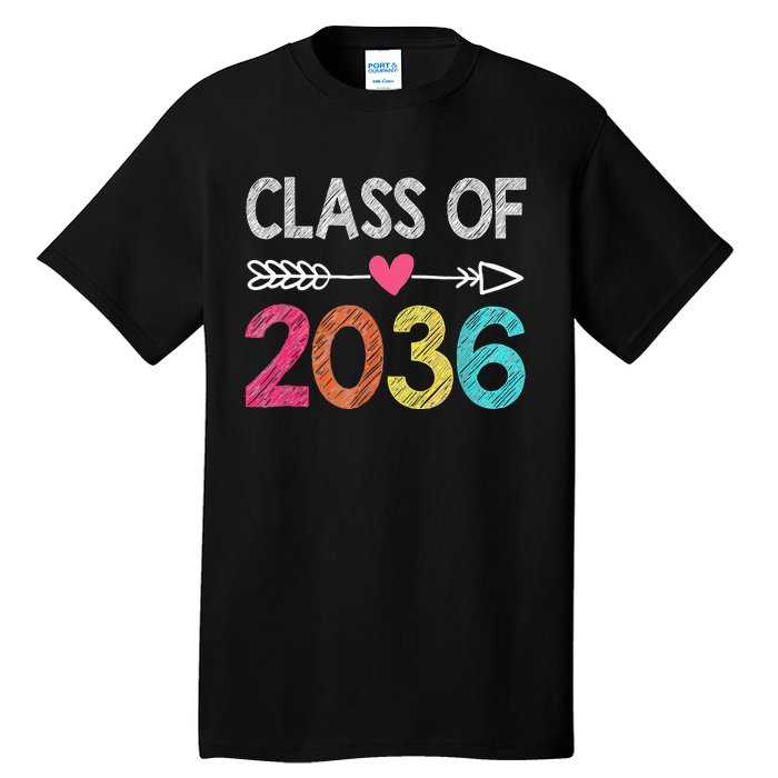 Class Of 2036 Grow With Me First Day Of Kindergarten Tall T-Shirt