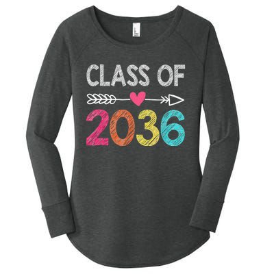 Class Of 2036 Grow With Me First Day Of Kindergarten Women's Perfect Tri Tunic Long Sleeve Shirt