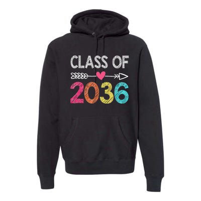 Class Of 2036 Grow With Me First Day Of Kindergarten Premium Hoodie