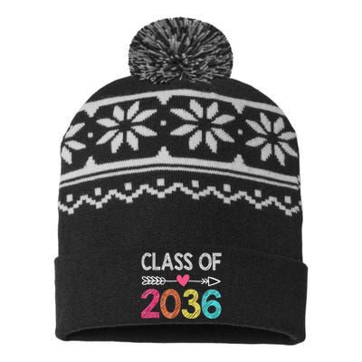 Class Of 2036 Grow With Me First Day Of Kindergarten USA-Made Snowflake Beanie