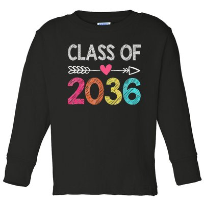 Class Of 2036 Grow With Me First Day Of Kindergarten Toddler Long Sleeve Shirt