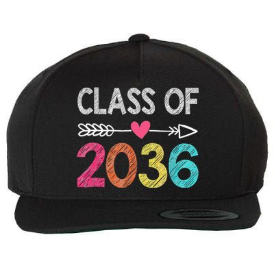 Class Of 2036 Grow With Me First Day Of Kindergarten Wool Snapback Cap