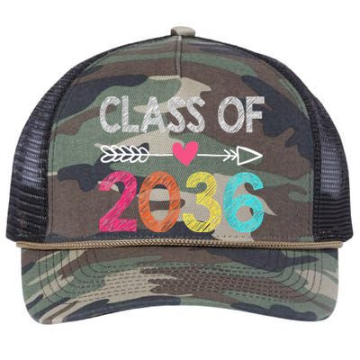 Class Of 2036 Grow With Me First Day Of Kindergarten Retro Rope Trucker Hat Cap