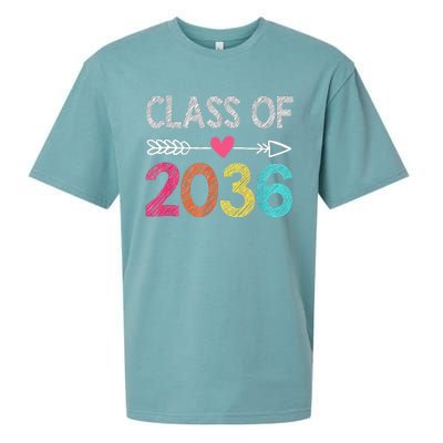 Class Of 2036 Grow With Me First Day Of Kindergarten Sueded Cloud Jersey T-Shirt