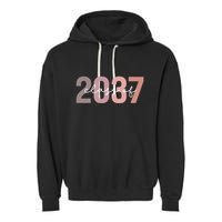 Class Of 2037 Grow With Me First Day Of School Graduation Garment-Dyed Fleece Hoodie