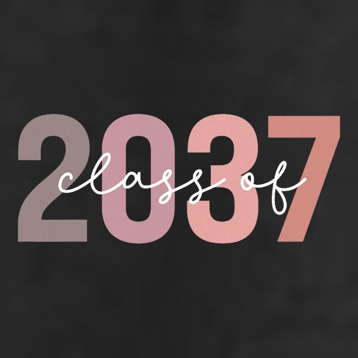 Class Of 2037 Grow With Me First Day Of School Graduation Garment-Dyed Fleece Hoodie