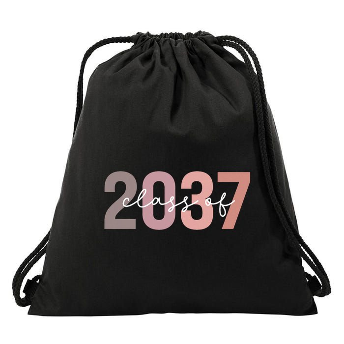 Class Of 2037 Grow With Me First Day Of School Graduation Drawstring Bag