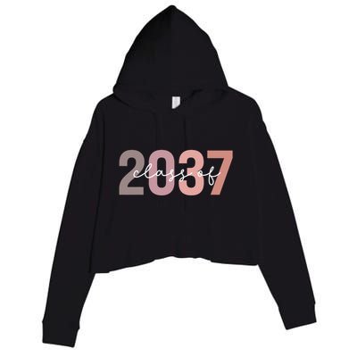 Class Of 2037 Grow With Me First Day Of School Graduation Crop Fleece Hoodie
