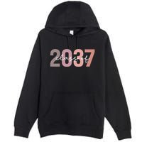 Class Of 2037 Grow With Me First Day Of School Graduation Premium Pullover Hoodie