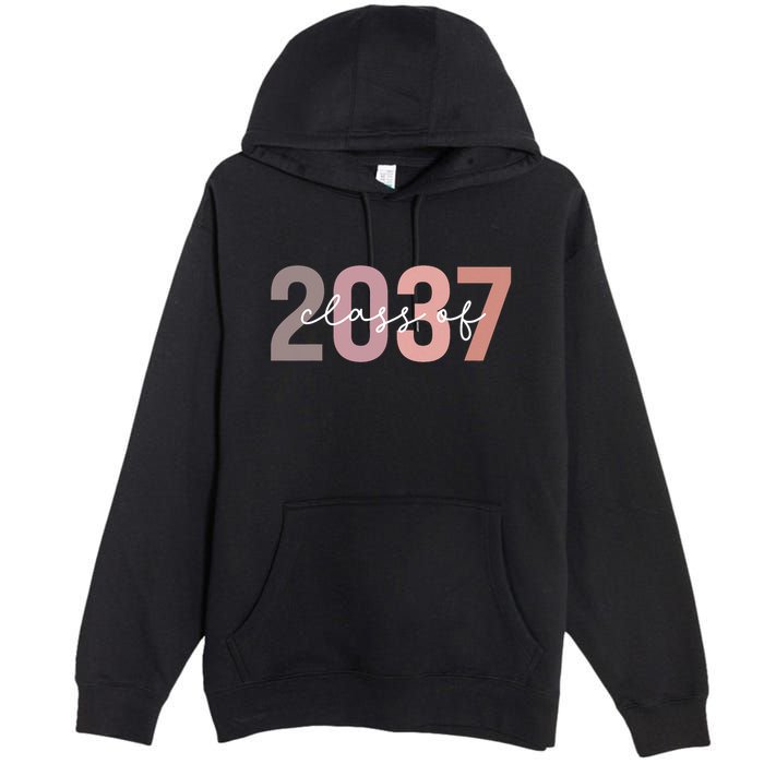 Class Of 2037 Grow With Me First Day Of School Graduation Premium Pullover Hoodie
