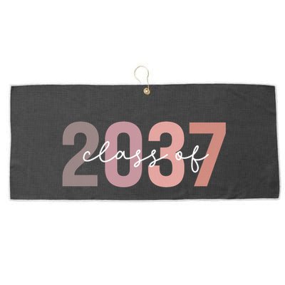 Class Of 2037 Grow With Me First Day Of School Graduation Large Microfiber Waffle Golf Towel