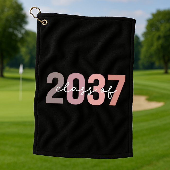 Class Of 2037 Grow With Me First Day Of School Graduation Golf Towel