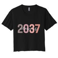 Class Of 2037 Grow With Me First Day Of School Graduation Crop Top
