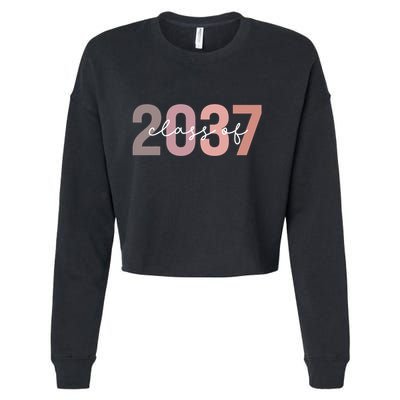 Class Of 2037 Grow With Me First Day Of School Graduation Cropped Pullover Crew