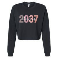 Class Of 2037 Grow With Me First Day Of School Graduation Cropped Pullover Crew