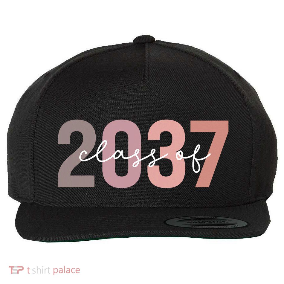 Class Of 2037 Grow With Me First Day Of School Graduation Wool Snapback Cap